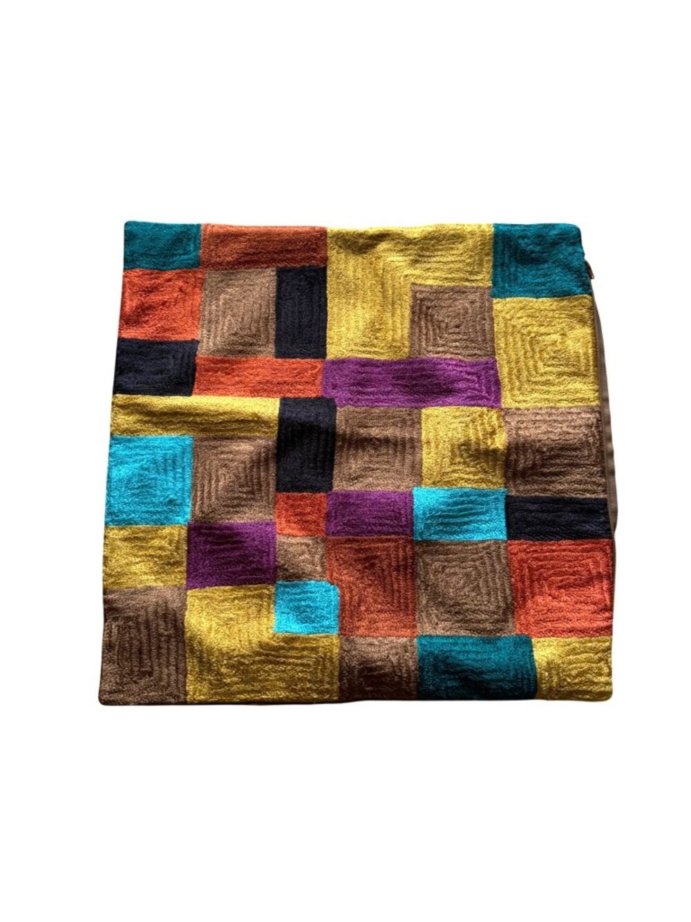 Crate & Barrel Zander Pillow Case Cover Textured Multicolor Geometric 18x18 inch
